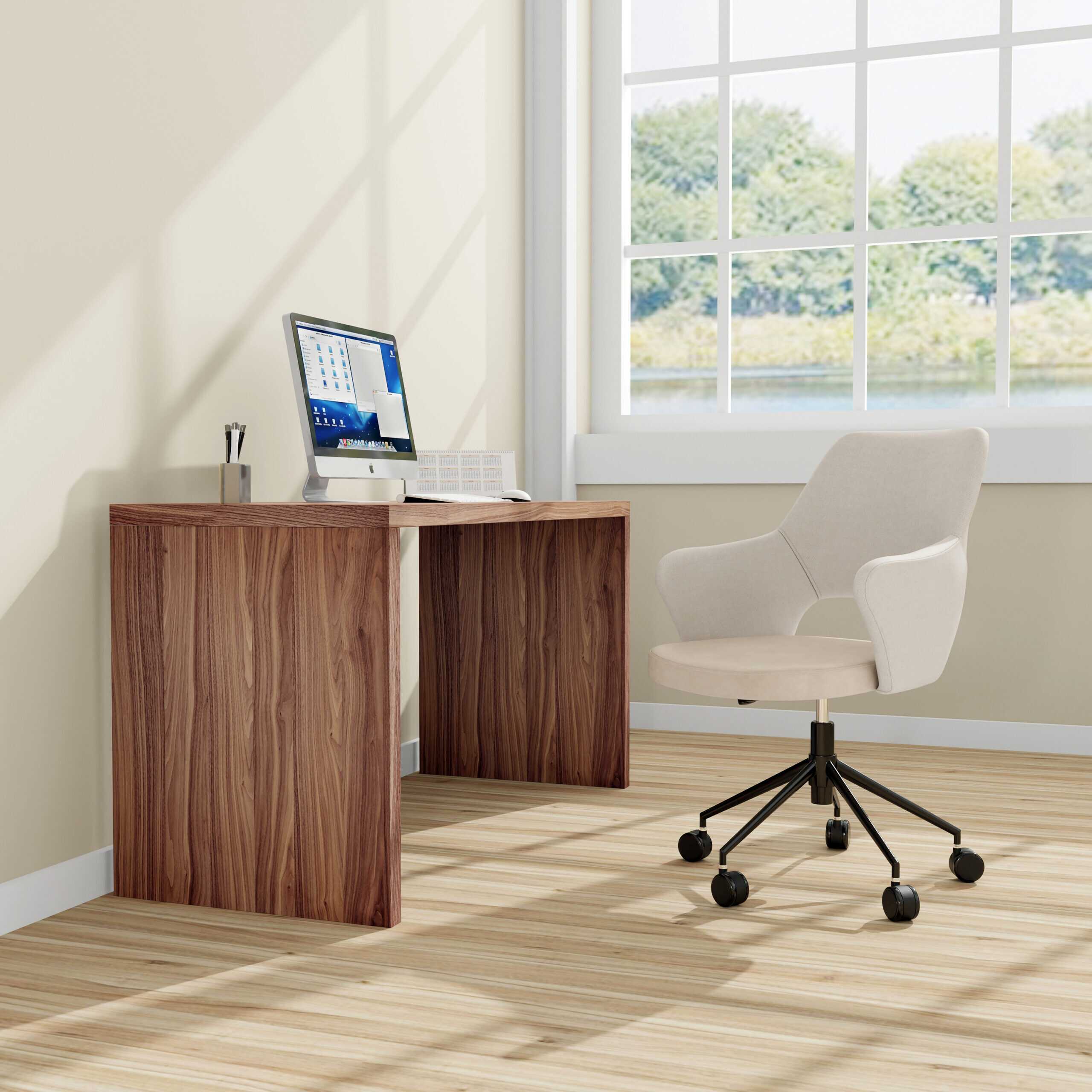 Abby's 55" desk in walnut 19710-WAL